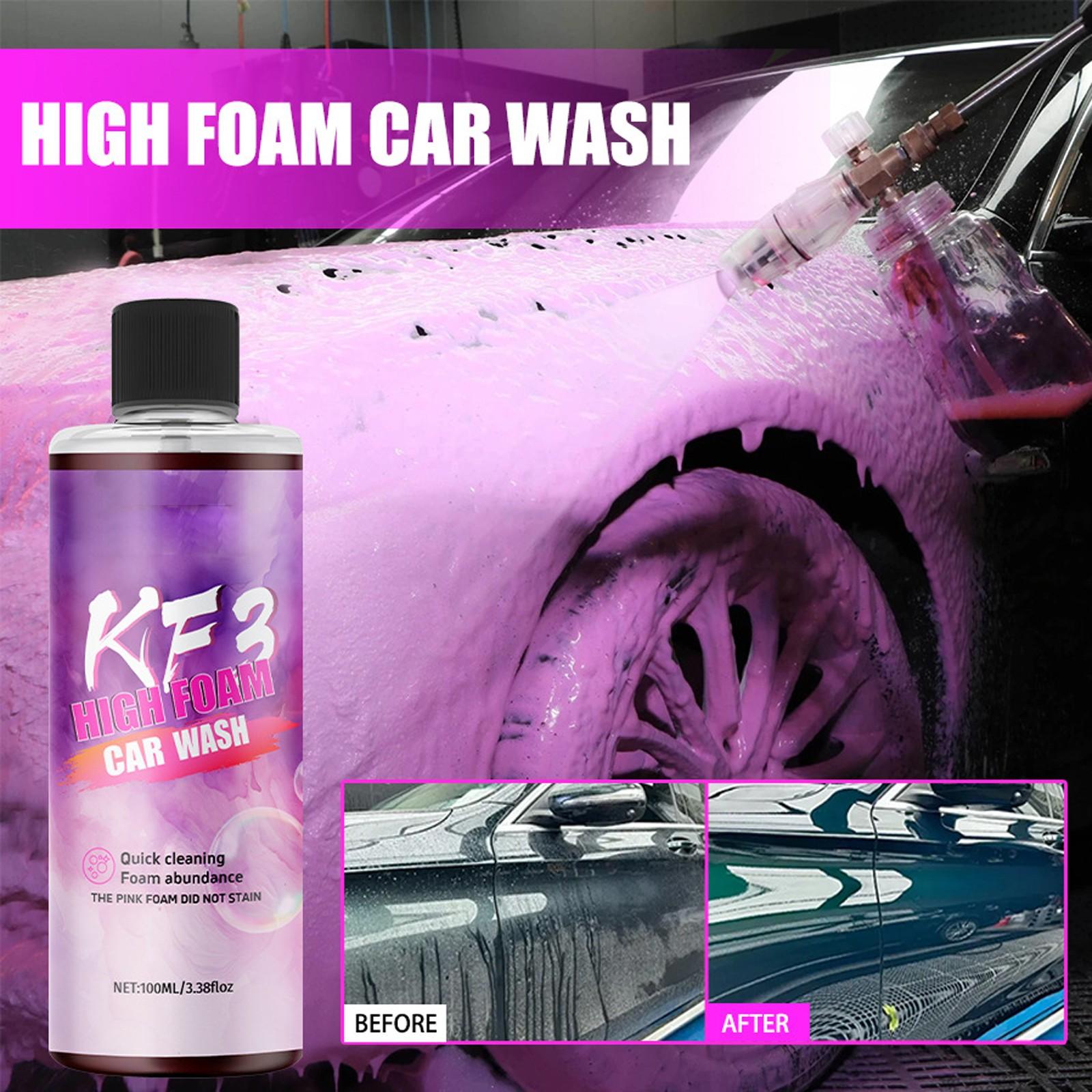 Bubble Car Wash Liquid Car Motorcycle Prewash Wash High Concentrated High Penal Strength Decontamination Detergent 100ml One Size розовый
